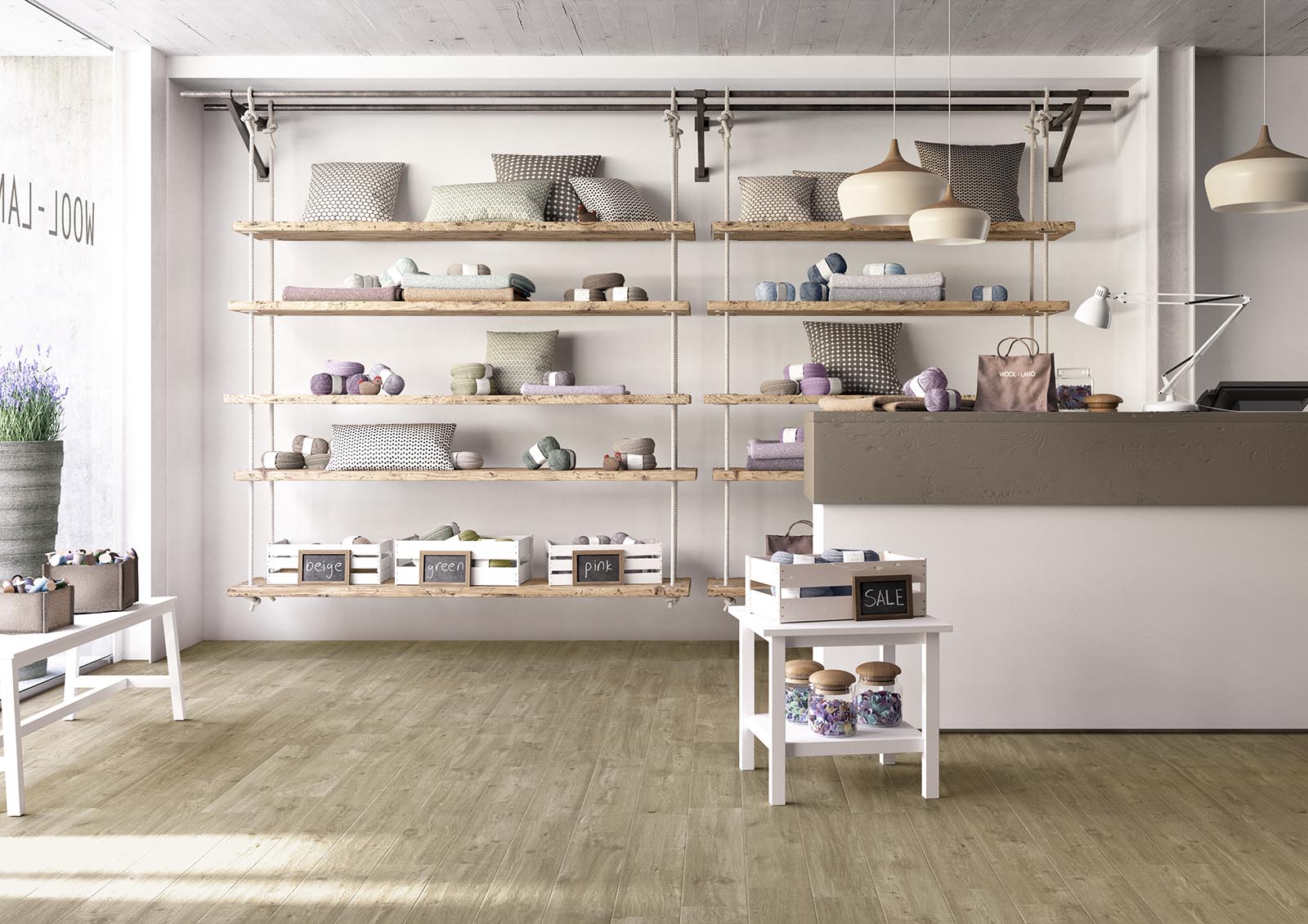 płytki drewnopodobne salon