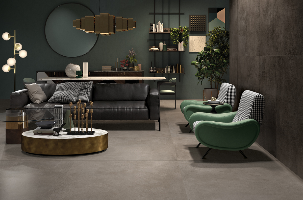 salon w ciemnych kolorach