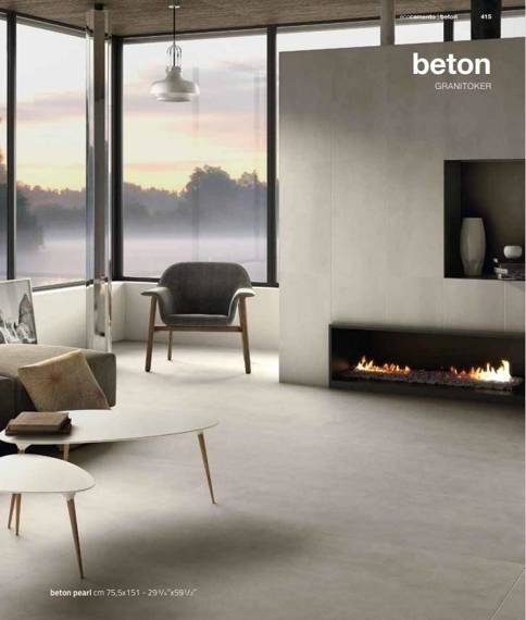BETON PEARL Płytka gresowa 75,5cm x 151cm szary mat