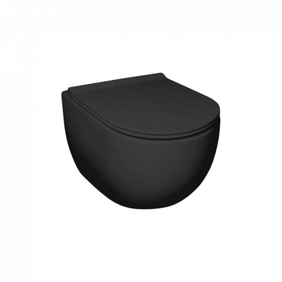 CALM RIMLESS Miska wisząca 35x50 czarny mat