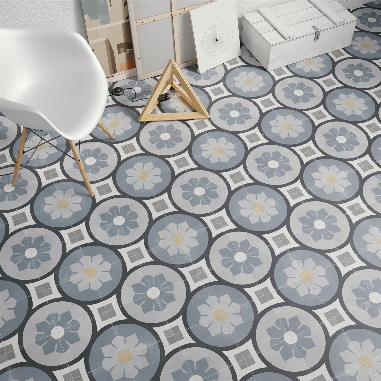ARUBA BLOOM BLUE Płytka gresowa 22.3x22.3 mat