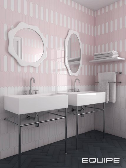 ARROW BLUSH PINK Płytka ceramiczna 5x25 różowa połysk
