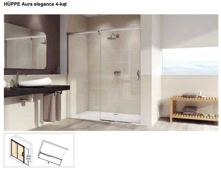 AURA ELEGANCE Drzwi prysznicowe 140x190 strona mocowania lewa