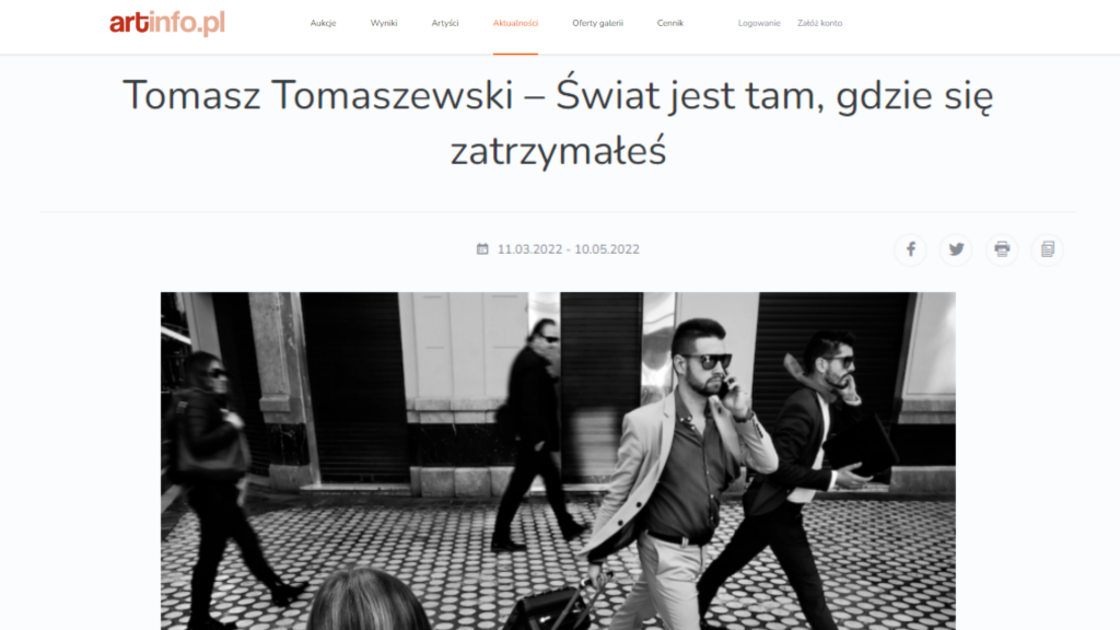 Zapowiedź wystawy Tomasza Tomaszewskiego w Mo Galerii - portal Artinfo.pl