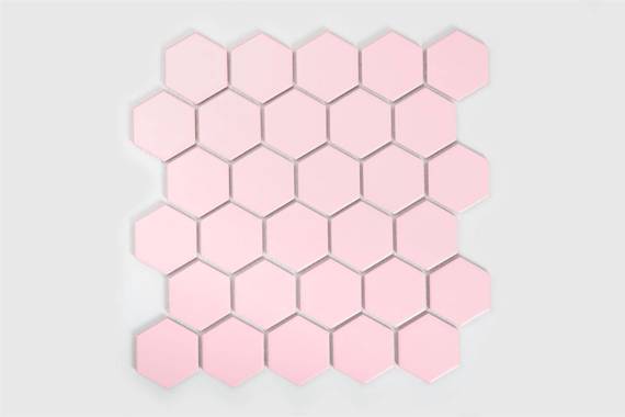 HEXAGON PINK Mozaika ceramiczna 27.1x28.2 różowa mat