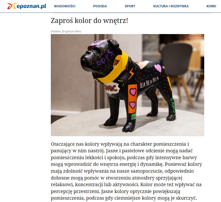 epoznan.pl pisze o nas! Zaproś kolor do wnętrz!